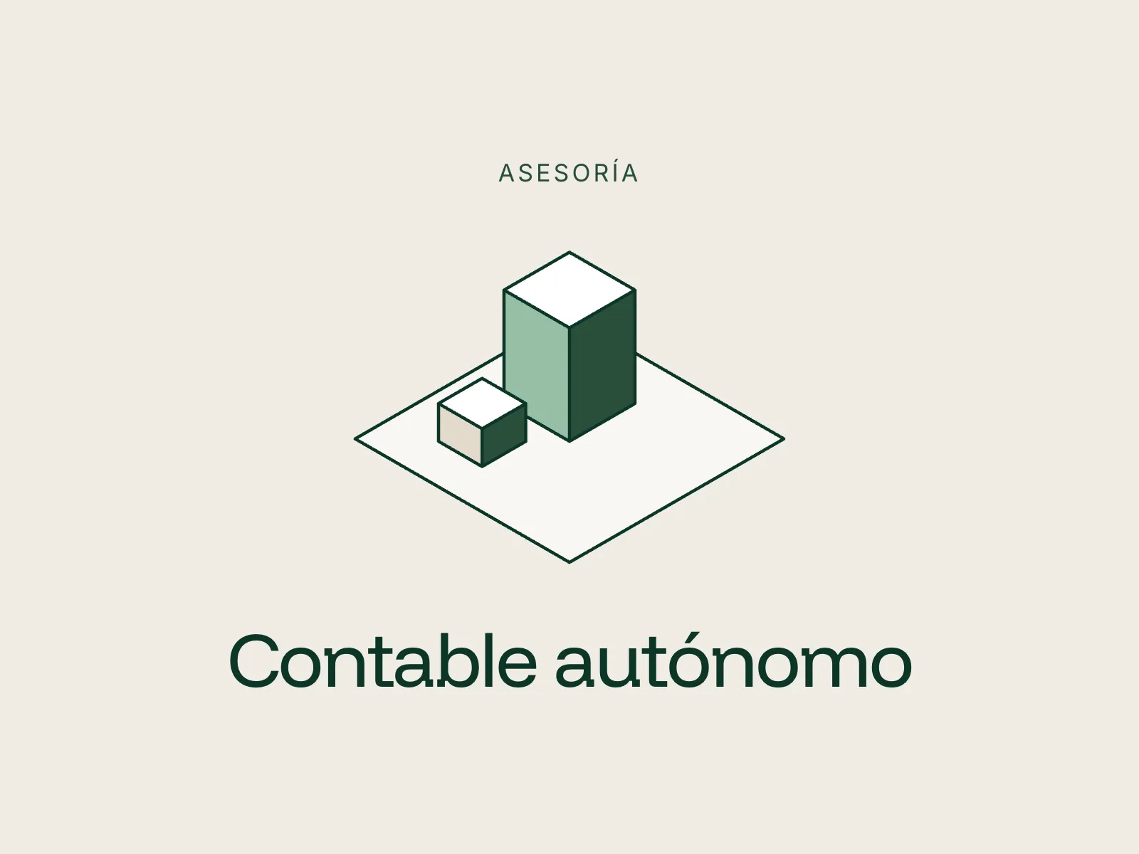 Contable autónomo: portada de Numonis con dos bloques verdes sobre fondo crema